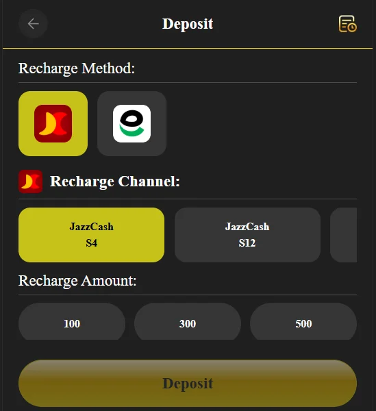 This shows the depost and widrawal methods.