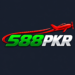 588PKR logo with green and silver lettering and a red airplane