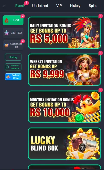 588PKR game bonus showing game categories and navigation