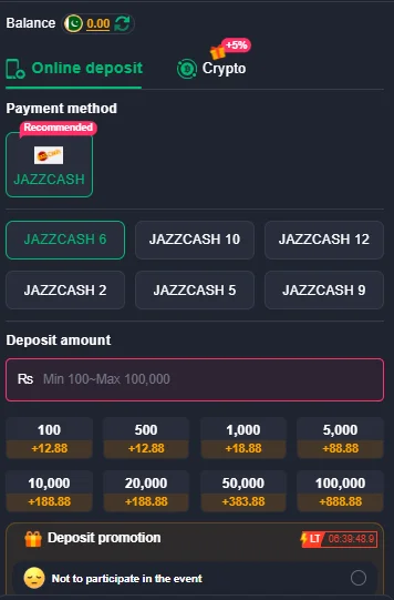 588PKR-Game deposits showing game categories and navigation