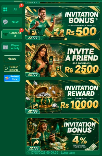 AZ777 Game— use for an image showing the bonus and rewards list's